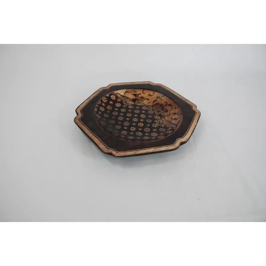Artisan Hexagonal Wooden Plate